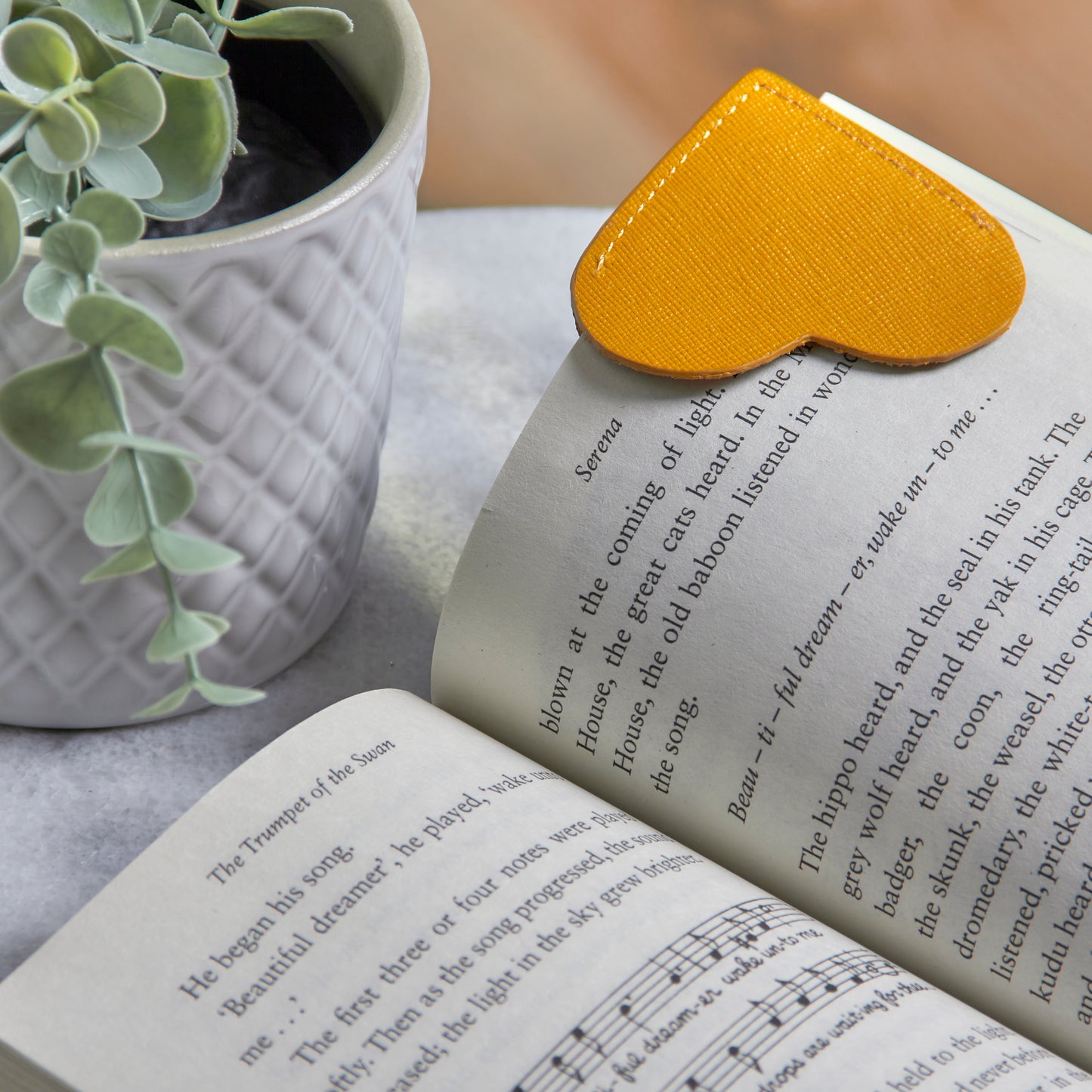 Heart Genuine Leather Corner Bookmark - ♥️