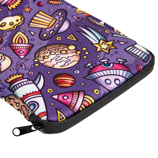 Above & Beyond - High Quality Book Pouch / Book Sleeve Space Themed - Purple