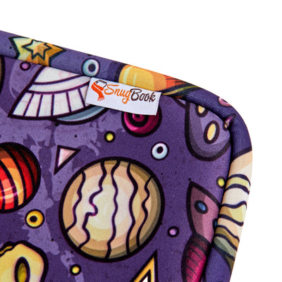 Above & Beyond - High Quality Book Pouch / Book Sleeve Space Themed - Purple