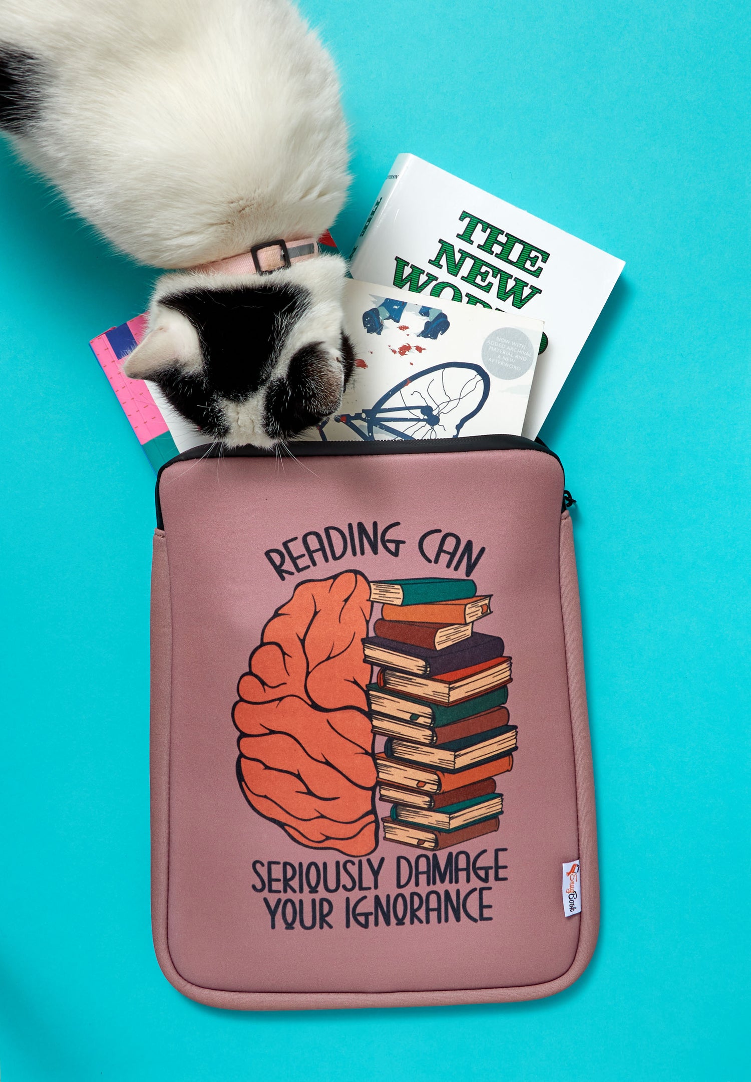 Book Pouch Bibliophile reading can damage your ignorance. book lovers gifts book quotes book sleeves book protection  snugbook 