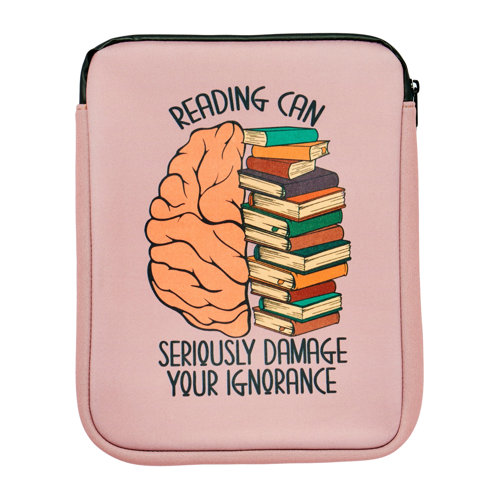 Book Pouch Bibliophilerreading can damage your ignorance. book lovers gifts book quotes book sleeves book protection 