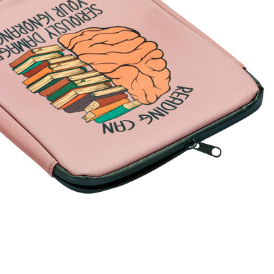 Book Pouch Bibliophile reading can damage your ignorance. book lovers gifts book quotes book sleeves book protection  snugbook
