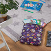 Above & Beyond - High Quality Book Pouch / Book Sleeve Space Themed - Purple